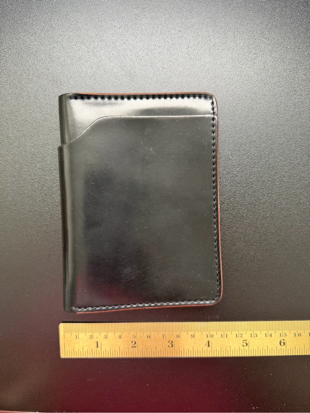 New Ashland Leather Fat Herbie Bifold Pocket Wallet 100% Black Shell Cordovan